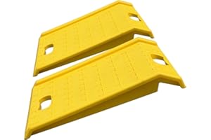 OranLite 2 Pack Portable Curb Ramps, Lightweight Durable Plastic Driveway Curb Ramp Rated 2200 Pounds Load Capacity, for 13.5" inch Rise Max Height Threshold Ramp Service Range