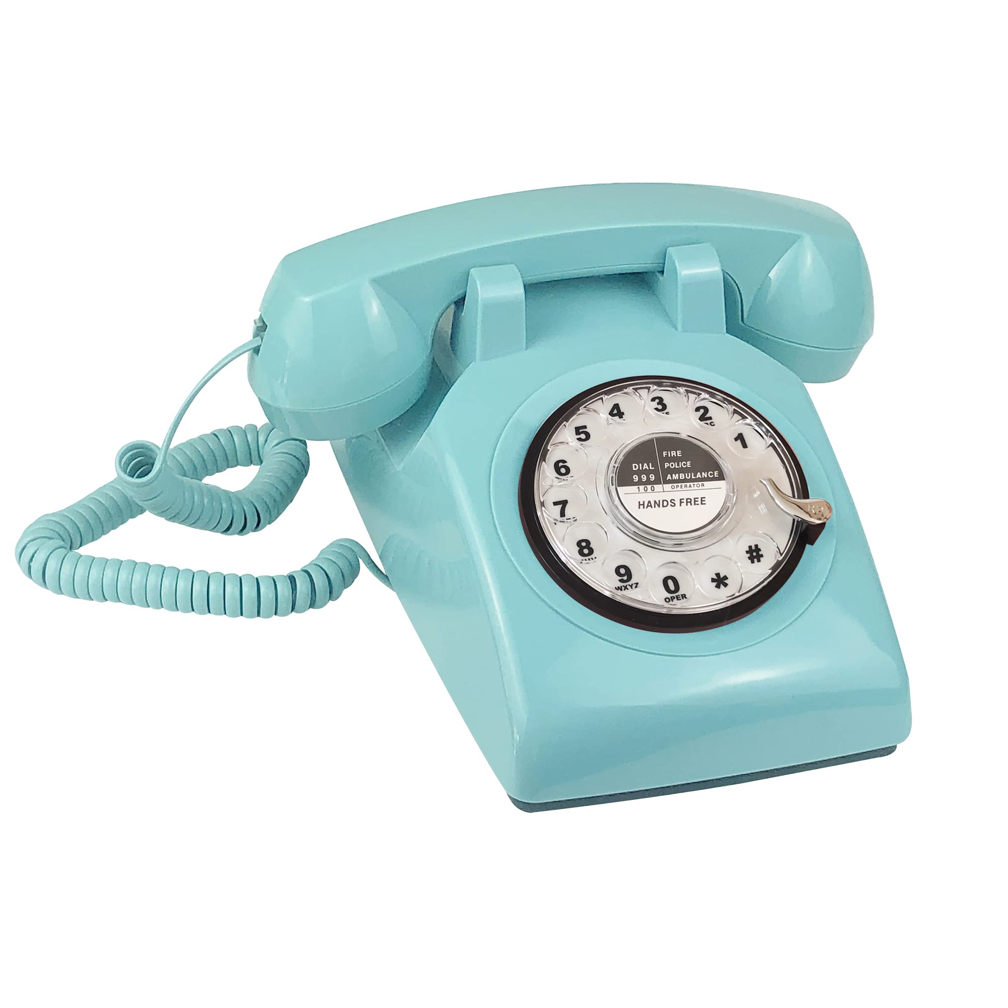 Benotek Retro Design Corded Landline Phone, Classic Vintage Old Fashioned Rotary Dial Landline Telephone Home Office Hotel Decor, blue