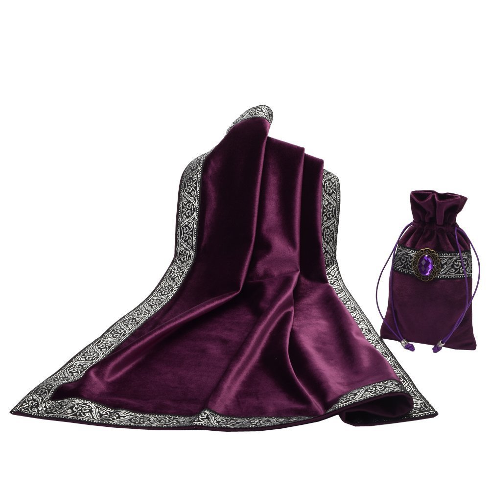 BLESSUME Altar Tarot Table Cloth with One Pouch, One Size (Purple)