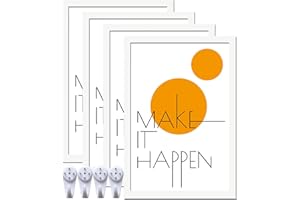 ijuerybai 16x24 Picture Frame Set of 4, White 16 x 24 Frame High Transparent Wall Gallery Poster Canvas Photo Frames for 16 by 24 inches