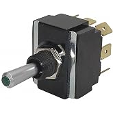 Toggle Switch, Number of Connections: 8, Switch Function: On/Off/On, 20A @ 12V AC Contact Rating