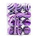Yoland Shatterproof Christmas Balls Colored Painting ChristmasTrees Pendant Ornaments in Gift Boxes with Ribbon for Garden, Party, Indoor and Outdoor Décor Pack of 24ct (60mm / 2.36＂, Purple)