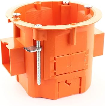 MKK - Caja de conexión (diámetro 60 x 60 mm, tapa para empotrar, hueco, derivación), color naranja, Rojo: Amazon.es: Bricolaje y herramientas