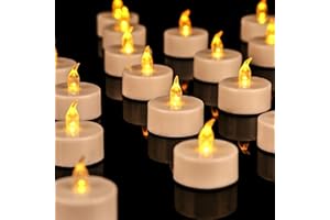 Flameless Tea Lights Candles Realistic LED Flickering Operated Tea Lights Steady Battery Tealights Long Lasting Electric Fake