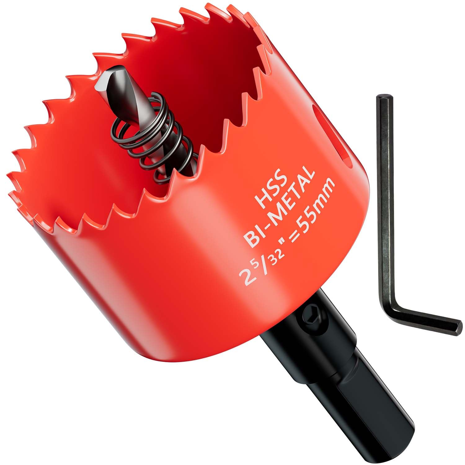 GARHWAL Bi-Metal Hole Saw 55 mm with Arbor and Pilot Bit - Smooth Fast Cutting for Wood, Plywood, Plastic, Drywall, Thin Metal Sheets, and More | Ideal for Ceiling Light Installation and DIY Projects — image 1