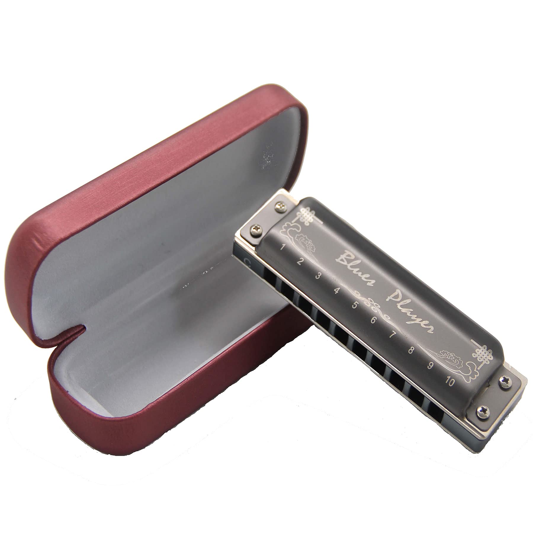 East top Harmonica,10 Holes Aluminum Comb Diatonic mouth organ, Harmonica Key of C for Adults, Professionals and Students PR020AL