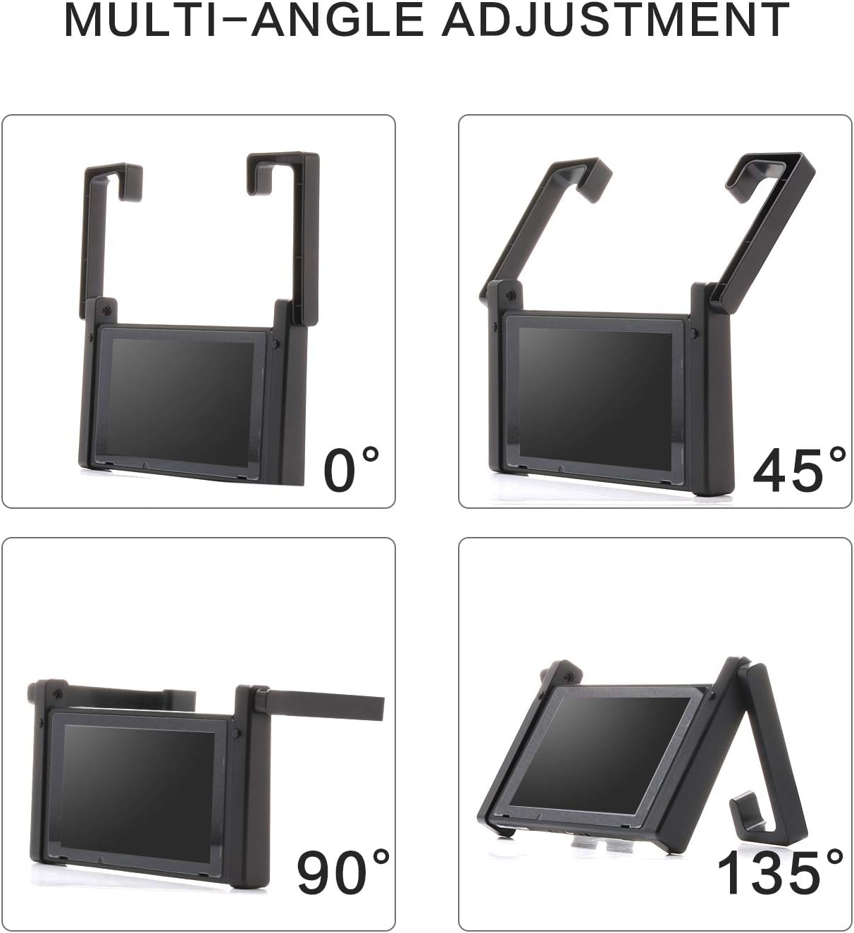 Stand for Nintendo Switch, Holder for Nintendo Switch and Switch Car Mount - Black ( 2 in 1)