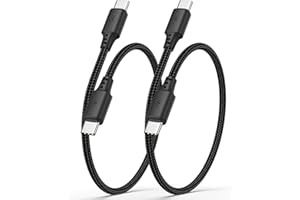 1ft USB C Charging Cable, 2 Pack USBC Cable Durable Nylon Braided Short USB C to C Cord Compatible with iPhone 15 16 17 Serie