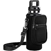 Insulated Water Bottle Sling Carrier Holder Bag for YETI Rambler 18/26oz & Yonder 25oz - Adjustable Neoprene Sleeve with Phone Pocket Crossbody Sports Accessory for Hiking