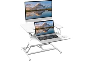 ERGOMAKER Standing Desk, 22"/56cm Wide Height Adjustable Quick Sit Stand Computer Desk Converter for Home Office Workstation 