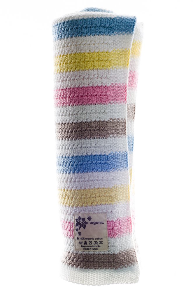 DK Glovesheets Baby Blanket for Prams/Cribs/Moses Baskets (Girl Pink/Sky/Grey/Yellow/White)