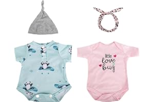 Kaydora Reborn Baby Doll Clothes for 16-20 Inch Reborn Doll Girl 2 Sets Pink&Green Reborn Baby Dolls Outfits Baby Doll Clothing