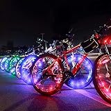 DAWAY A01 Waterproof Bike Wheel Lights - 20 LED Colorful Lightweight Light Strip for Bicycle Spokes or Rim - Cool Tire Accessories(Battery Included)