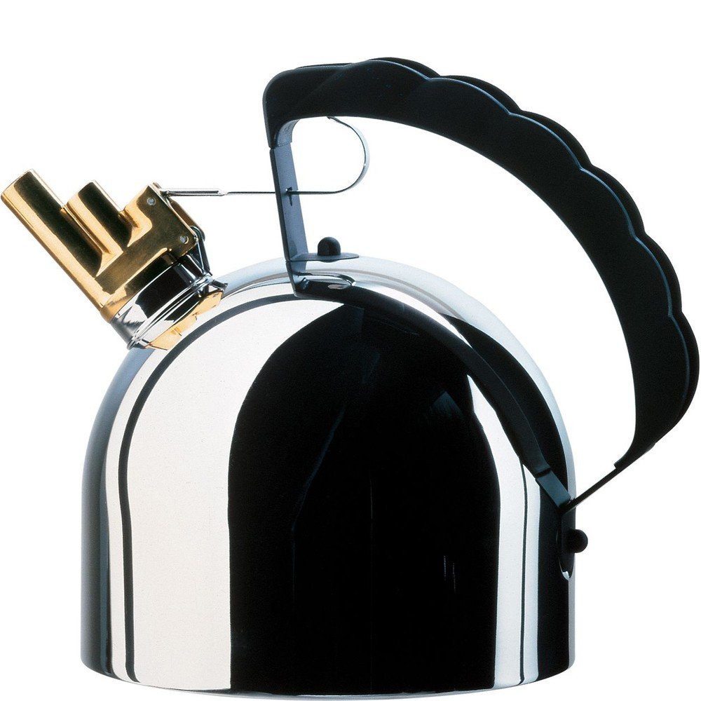Alessi 9091 FM Officina HOB Kettle with Steel Bottom, Silver