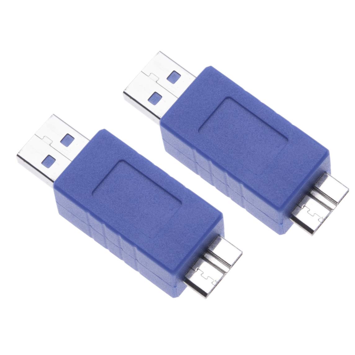 Keple 2 Pieces USB 3.0 Male to Micro B Male Adapter USB A Male to Male Micro B Plug Changer Coupler Connector Short Extension Converter Adaptor for Computers, Laptops, Cameras, Hard Drives (2 Pack)