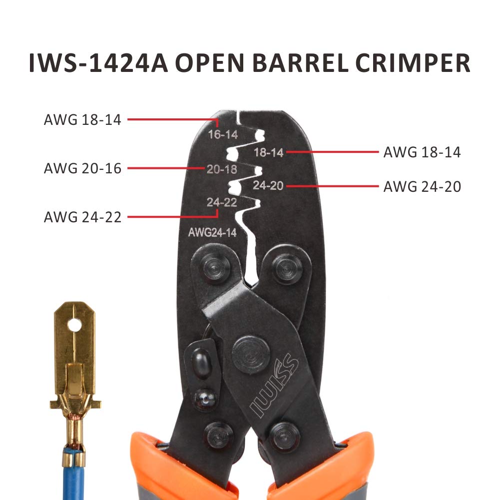 IWISS Open Barrel Terminal Crimper Plier Tool for Molex Style DELPHI