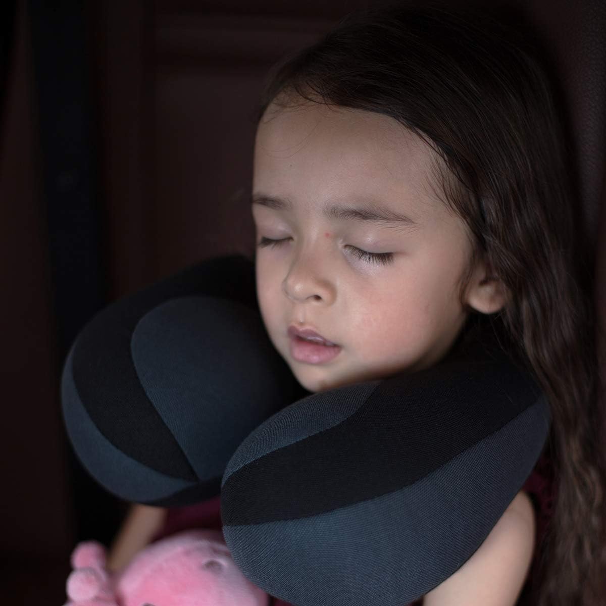 INFANZIA Kids Travel Neck Pillow, Head Neck and Chin Support, Child Size, Gray: Home & Kitchen