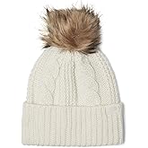 THE NORTH FACE Women's Oh Mega Fur Pom Beanie | Deep Fit Cuffed Winter Hat With Oversized Faux-fur Pom & Cable Detailing