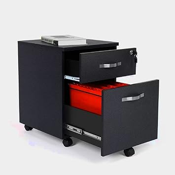 A4 Filing Cabinet Black File Locking 2 Drawer Office Small