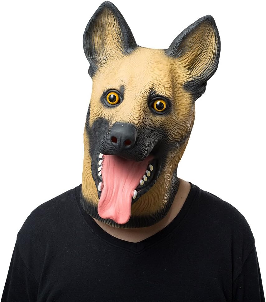 Dog Mask Halloween Masquerade Mask Headgear Police Dog Headgear Head Mask Adult Animal Latex Caps