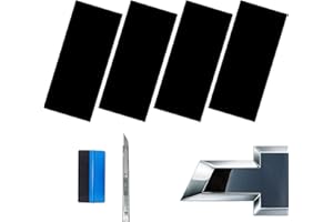 LZLRUN Gloss Black Bowtie Logo Wrap Kit Cut-Your-Own Emblem Overlay DIY Decals for Chevy Include Installation Tool Set 4PCS