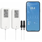 DAYTECH WiFi Freezer Thermometer Alarm, No Hub Required, App Alerts, 1 Pack | Fridge Temperature Monitor, -40&deg;F to 248&deg;F Probe Range, Indoor Temp and Humidity, Deep Freezer Monitoring