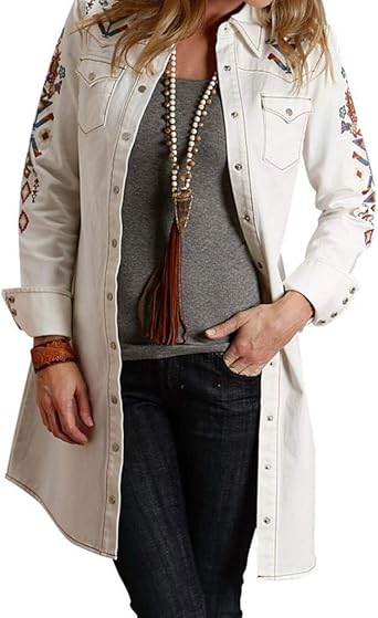 embroidered shirt dress