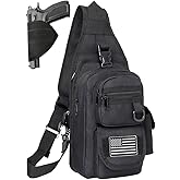 Vdones CCW Sling Bag Gun Crossbody Bag Everyday Carry Shoulder Bag Mens EDC Chest Bag