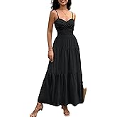 ECOWISH Women's Summer Strapless Maxi Dress 2026 Off Shoulder Hollow Out Smocked A Line Tube Tiered Long Dresses