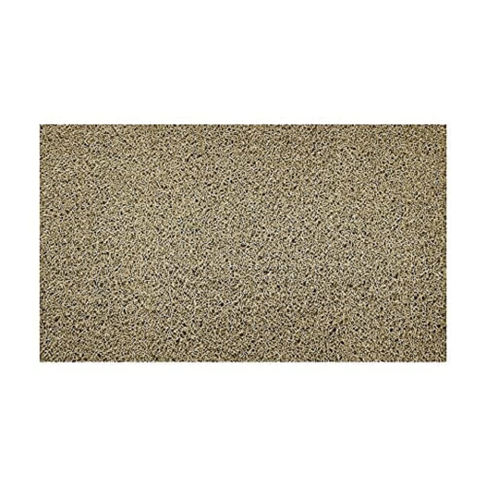 Nicoman Embossed Spaghetti Door Mat Dirt-Trapper Jet-Washable Doormat 70x43cm (Beige, PLAIN) - Use on Carpet ONLY