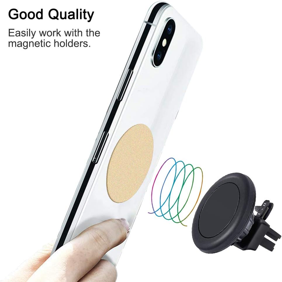 SENHAI 8 pcs Phone Car Mount Metal Plate with Adhesive for Magnetic Cradle-less Mount, 4 Rectangular and 4 Round, Black - Image 4