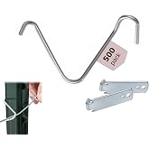 500Pcs T-Post Clips Pre-Cut Galvanized Steel with 2 Pack Fence Wire Twister | Fast, pre-cut wire clips Simply snap on to secure fences. 500pcs + 2 handy twisters included. Perfect for DIY &amp; builders.
