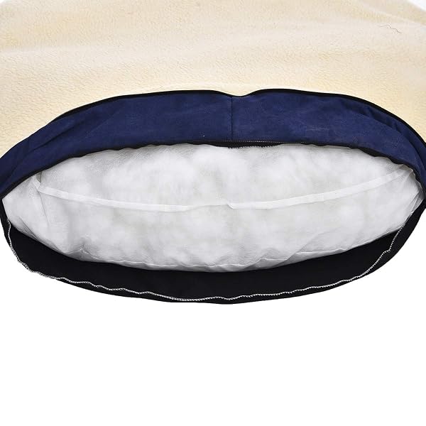 AMAZON BASICS PET CAVE BED FOR DOG, WITH REMOVAL NESTING CAVE COVER, FITS UP TO 35LBS PETS, 30 X 30 X 12.5 INCHES, BLUE
