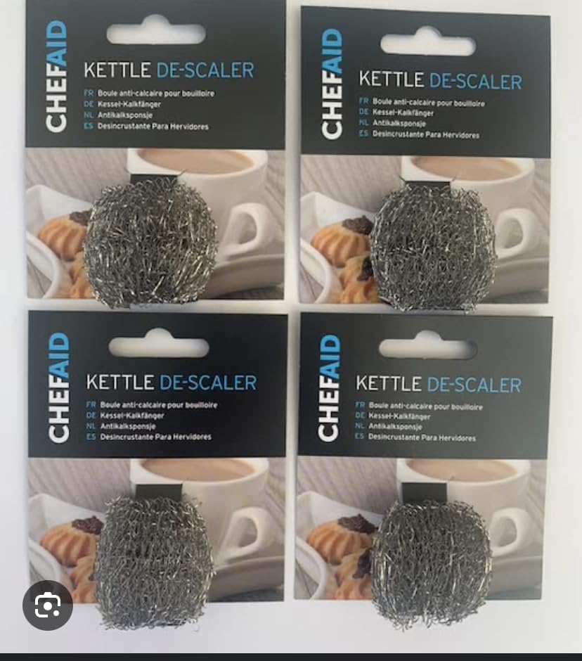 Chef Aid 4 X Stainless Steel Doughnut Kettle Descaler Silver