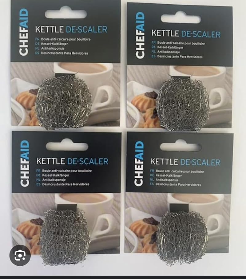 Chef Aid 4 X Stainless Steel Doughnut Kettle Descaler Silver