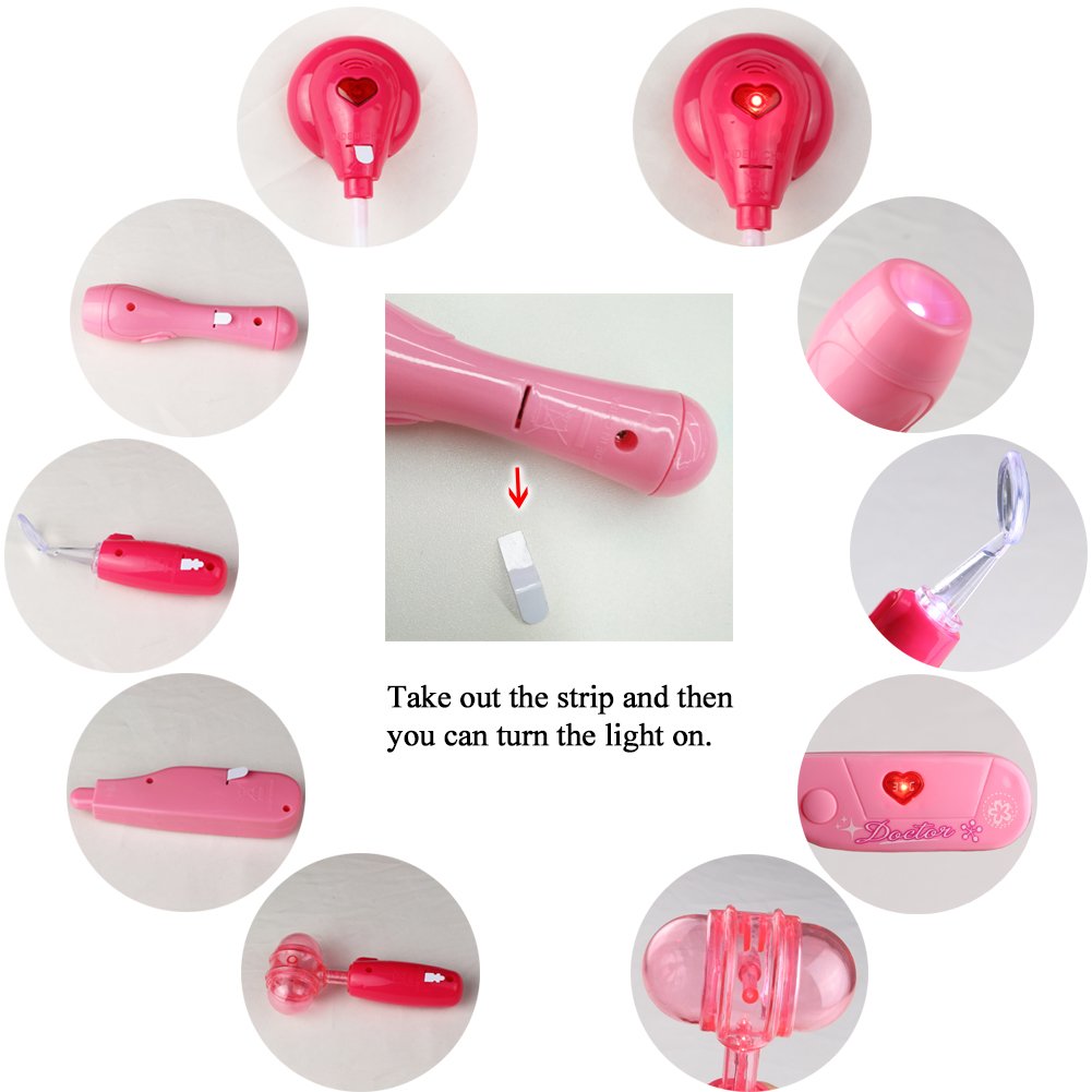 Doktor Spielzeug mit Arztköfferchen Rollenspiele für Kinder ab 3 (Rosa)