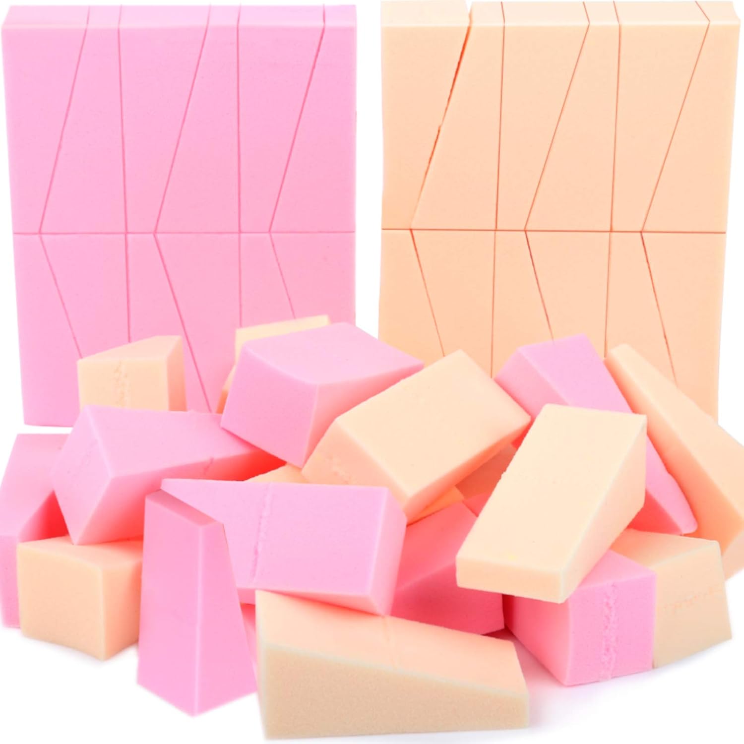 48 Pieces Makeup Sponge Blender For Face Curve Blending, Teenitor Latex Free, Small Wedge Shaped Smooth Apply Beauty Sponge Applicator For Liquid Cream Foundation Halloween Costume Festival Makeup : Beauty