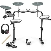 MOSEN Electronic Drum Kit for Beginners, 20 Drum Kits 68 Sounds, USB MIDI | Type‑C, 8" Mesh Snare Drum, 2 Switch Pedals 7" Toms, Full‑Wrap 8" TPE Cymbals, Electric Drum Set w/ Headphones &amp; Drum Sticks