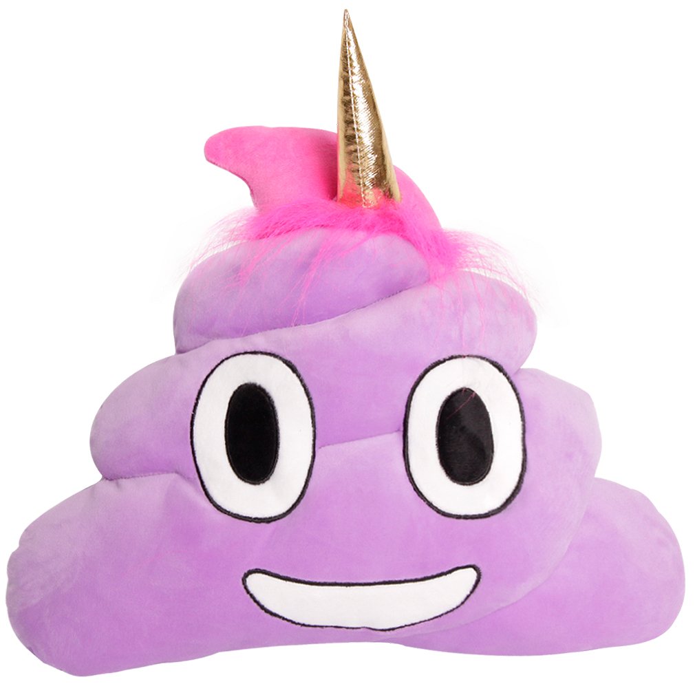 Emoji Unicorn Pillow | Poop Plush Toy Doll |Neat Soft Bed Pillow | Emoji Party Favors| Smiley Face Cushion|Funny April Fools Easter Gift