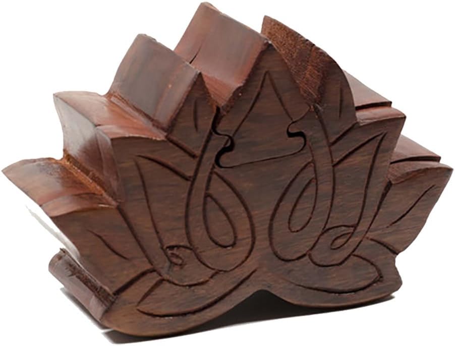 Fair Trade "Lotus" Wooden Puzzle Box