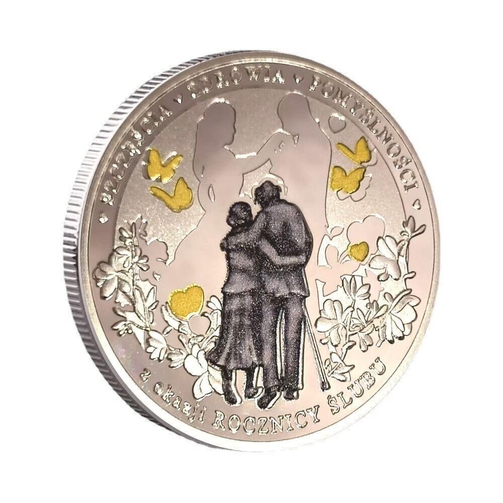 QUEAMBLER Forever Love Coin Romantic Happiness Coin Gifts Coin Gifts for Wedding Anniversary