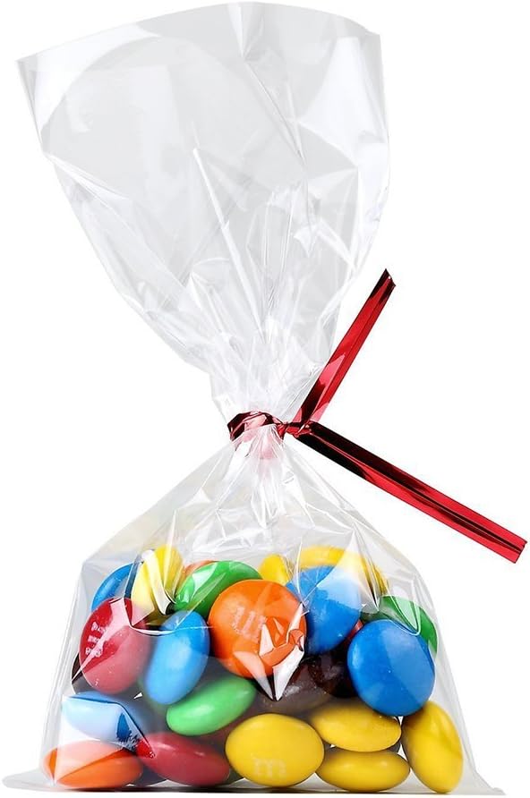 Twist Ties,700 Pack Metallic Bag Ties Coloured Tie for Cellophan Party Bag Sweetcones 7 Colors 4 Inches, Multicolour, 10 cm - Image 5