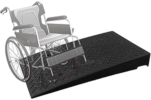 GUENZO Threshold Ramp, Wheelchair Ramp for Driveway Curb Entryway Doorways, 4in/ 5in/ 6in/ 7in /8in Rise Safety Non-Slip Rubber Threshold Transition Ramp, 39in Depth (Color : Black, Size : 18cm/7in Rise)