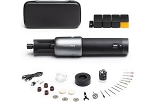 HOTO Cordless Rotary Tool Kit, Brushless Motor, 25000RPM, 5 Variable Speed, 35 Accessories, LED Light, USB-C Rechargeable, for 3D Printer Sanding, Polishing, Drilling, Carving, Cutting DIY Crafts