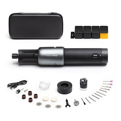HOTO 4V Cordless Rotary Tool Kit, 5-Speed 25000RPM Powerful Engraving Pen with LED Light, USB-C Rechargeable, 35 Accessories for 3D Printing Sanding, Polishing, Drilling, Carving, Cutting DIY Crafts