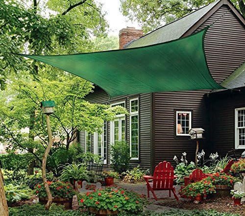 Petra's 20 Ft. X 13 Ft. Rectangle Sun Sail Shade. Durable Woven Outdoor Patio Fabric w/Up to 90% UV Protection. 20x13 Foot. (Hunter Green)