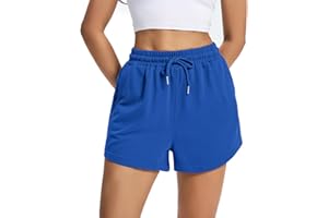 Auriviz Women's Sweat Shorts Comfy Lounge Running Shorts Gym Summer Casual High Waisted Athletic Shorts with Pockets