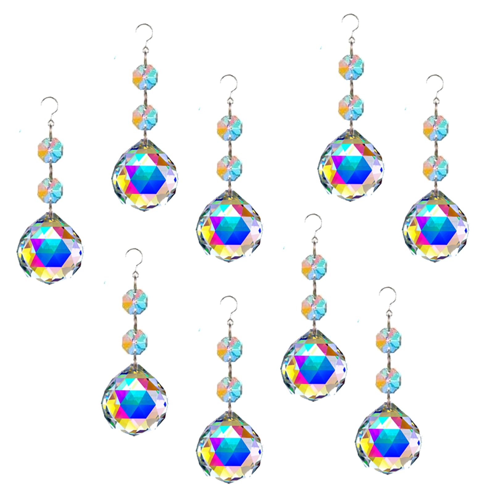 HERZWILD 9pcs DIY Crystal Suncatcher Window Hanging Crystal Suncatcher Window Decorations, Crystal Decoration for the Garden (C-Balls)