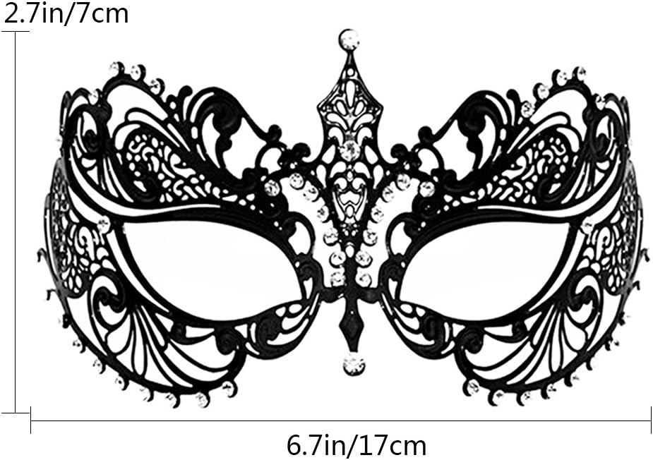 Thmyo 2 Pack Venetian Masquerade Mask for Couples Mardi Gras Halloween Ball Mask (Antique Silver black & black 2) - Image 3