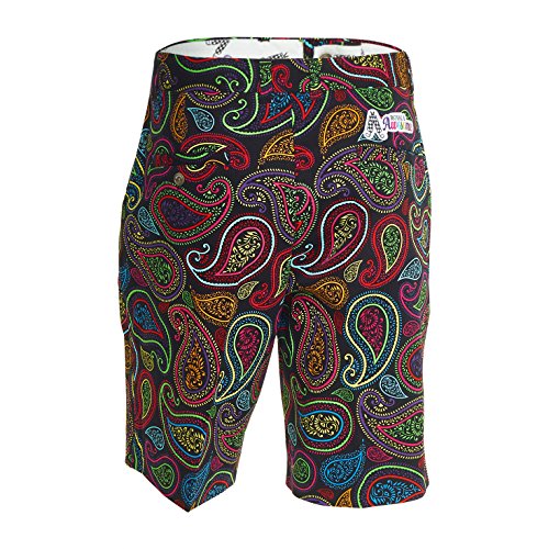 ★FREE SHIPPING★Royal & Awesome Crazy Paisley Funky Mens Golf Shorts